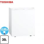 【特別配送】 東芝 冷蔵庫 1ドア冷蔵庫 右開きタイプ 容量38L ホワイト 【代引不可】≪GR-HB40PA-WU≫