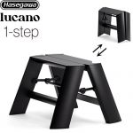 長谷川工業 lucano ルカーノ はしご・脚立 1-step（1段） 最大使用質量：100kg  ブラック 【特別配送】【代引不可】 ≪ML1.0-1(BK)≫