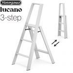 長谷川工業 lucano ルカーノ はしご・脚立 3-step（3段） 最大使用質量：100kg  クリスタルグレー 【特別配送】【代引不可】 ≪ML2.0-3(CG)≫