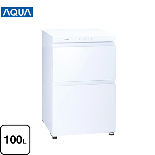 AQUA COOL CABINET EX 冷凍庫 ガラス引き出し 100L  クリスタルホワイト 【大型重量品につき特別配送】【設置無料】【代引不可】 ≪AQF-GD10N-W≫