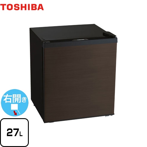 【特別配送】 東芝 冷蔵庫 1ドア冷蔵庫 右開きタイプ 容量27L ブラウン 【代引不可】≪GR-HB30PT-TS≫