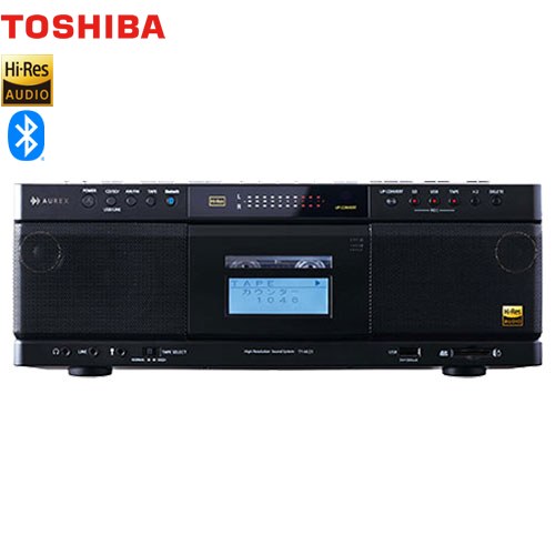 東芝 ハイレゾ対応SD/USB/CDラジオカセットレコーダー オーディオ ハイレゾ/アップコンバート機能対応  ブラック 【特別配送】【代引不可】 ≪TY-AK21-K≫
